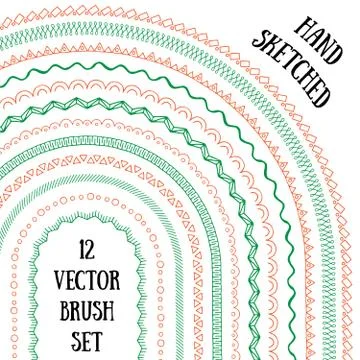 Ornament vector brushes. イラスト素材