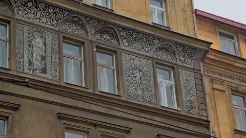 Ornament on a wall of an old building Stock Footage 69214708
