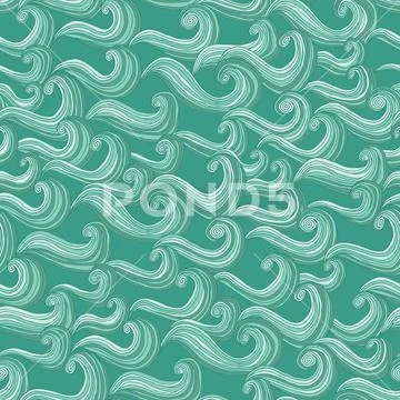 Ornament Waves seamless pattern Stock Illustration