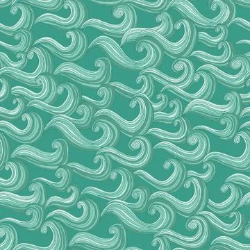 Ornament Waves seamless pattern Stock Illustration