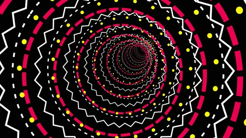 Ornamental 3d tunnel - psychedelic background Video stock 183522146