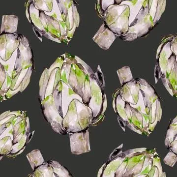Ornamental artichoke pattern. vegetarian pattern on a white background Illustrazione stock