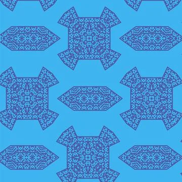 Ornamental Backdrop. Pattern Fill Texture on Blue. Element for Design. Orn... Foto stock
