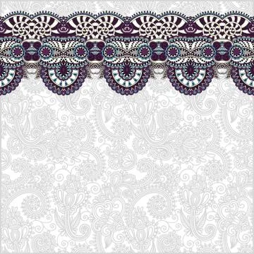Ornamental background with flower ribbon, stripe pattern Stock Illustration
