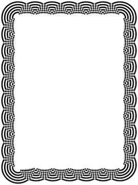 Ornamental black frame with arc elements Illustrazione stock