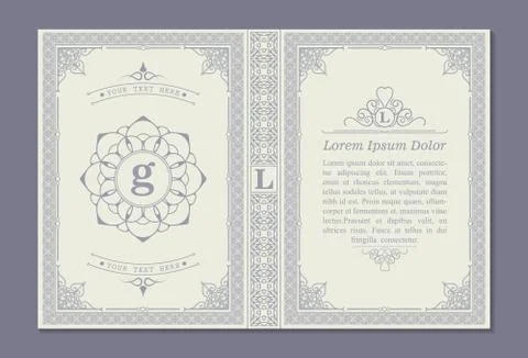 Ornamental book cover design Illustrazione stock