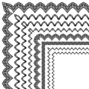Ornamental border with corner Stock Illustration