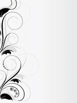 Ornamental border with floral elements and swirls Illustrazione stock