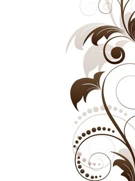 Ornamental border with floral elements and swirls Stock Illustration