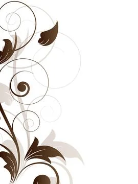 Ornamental border with floral elements and swirls Illustrazione stock