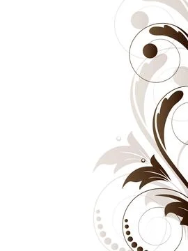 Ornamental border with floral elements and swirls Stock Illustration