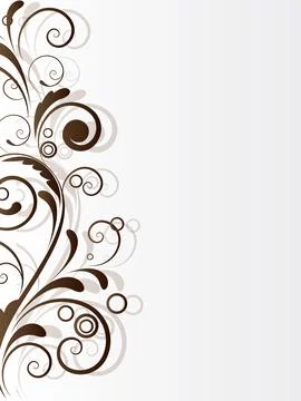 Ornamental border with floral elements and swirls イラスト素材