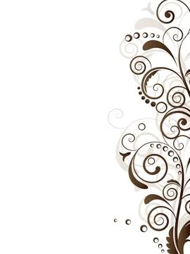 Ornamental border with floral elements and swirls Stock Illustration