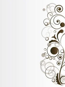 Ornamental border with floral elements and swirls Stock Illustration