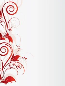 Ornamental border with floral elements and swirls Stock Illustration