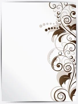 Ornamental border with floral elements and swirls Stock Illustration
