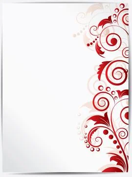 Ornamental border with floral elements and swirls Stock Illustration