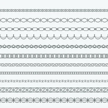 Ornamental border frame patterns page decoration vector Stock Illustration