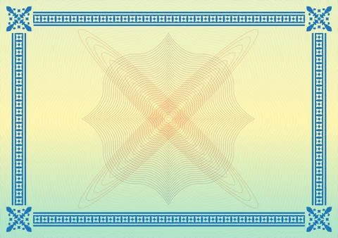 Ornamental border or frame. Certificate, diploma or voucher template. Vector Stock Illustration