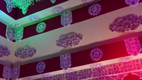 Ornamental Ceiling Corner with Floral Stock Footage 328523933