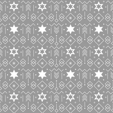 Ornamental Christmas seamless pattern Stock Illustration