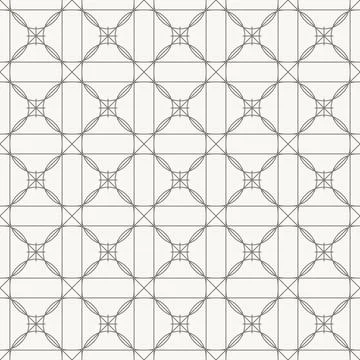 Ornamental circular grid pattern, seamless pattern in line design. circle Stock Illustration