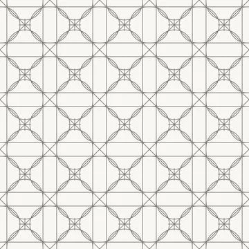 Ornamental circular lattice pattern, seamless pattern in line design. circle Stock Illustration