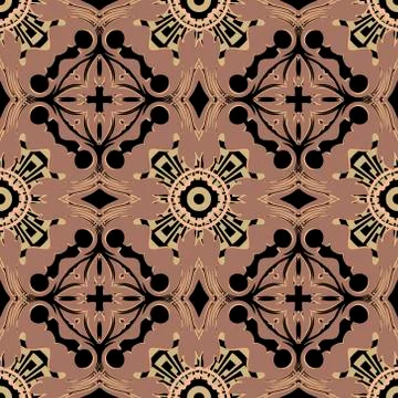 Ornamental colorful vector seamless pattern. Greek key meanders round ornaments Stock Illustration