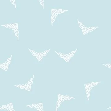Ornamental corner line vector seamless pattern flat Stock Illustration