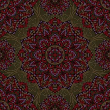 Ornamental dark pattern of mandalas. Stock Illustration