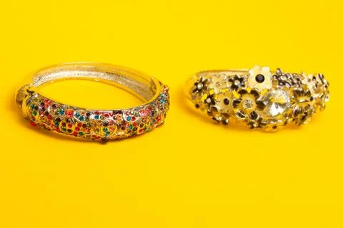 Ornamental decorated braclets Stock Photos