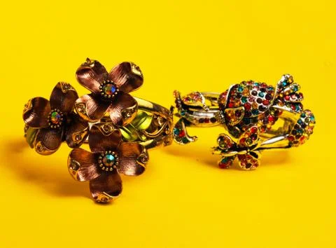 Ornamental decorated braclets Stock Photos