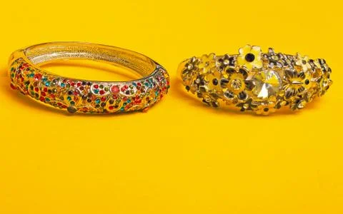 Ornamental decorated braclets Stock Photos