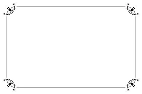 Ornamental decorative page frame. Vector Line style border template Stock Illustration