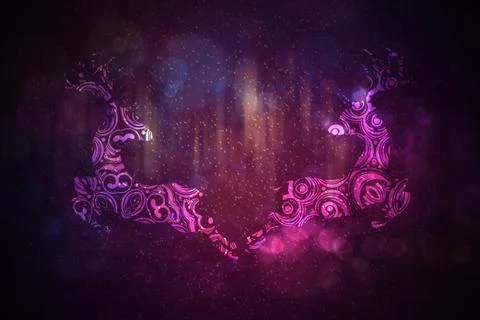 Ornamental Deer Background Illustrazione stock