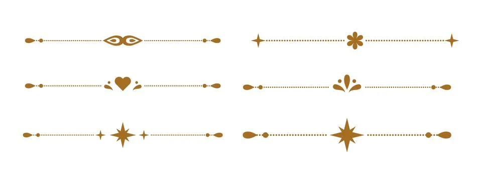 Ornamental Divider Border Set Vector Stock Illustration