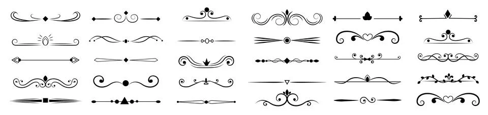 Ornamental divider, calligraphic frame elements. Scroll decoration, old sty.. イラスト素材