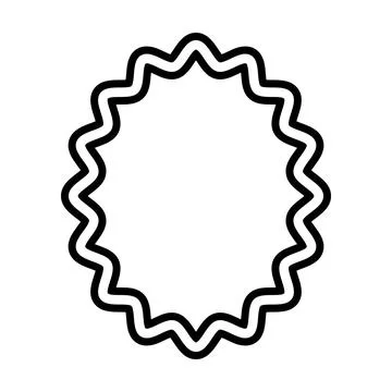 Ornamental Double Wavy Oval Frame Border with Curved Inner Edge Ilustración de archivo