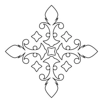 Ornamental element isolated on white background. Ornamental outline pattern for  Stock Illustration
