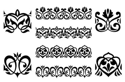 Ornamental elements and embellishments Stock Illustration