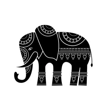 Ornamental elephant Illustrazione stock
