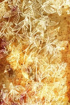 Ornamental filigrane leaf structure on abstract background Stock Illustration