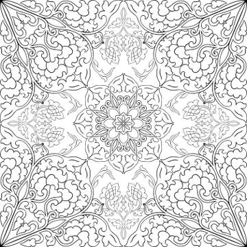Ornamental floral pattern. Stock Illustration