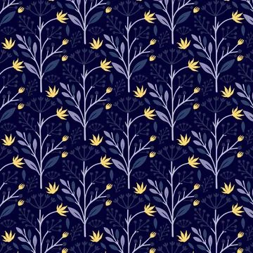 Ornamental floral pattern with seamless repeat design for wallpaper bedding Stock Illustration