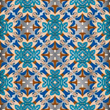 Ornamental floral seamless pattern. Vector damask background. Decorative repe Stock Illustration