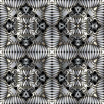 Ornamental floral vector seamless pattern. Abstract patterned modern background 库存插图