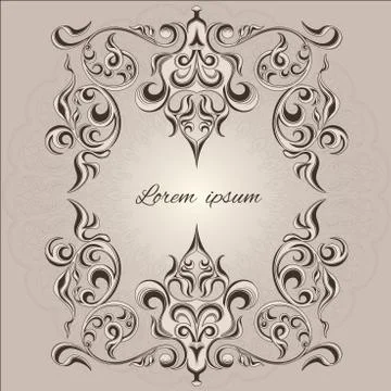 Ornamental frame decorative pattern eastern style Stock Illustration