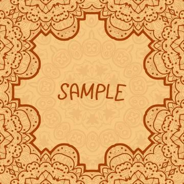 Ornamental frame, delicate floral pattern. Vector square flyer card design Card イラスト素材