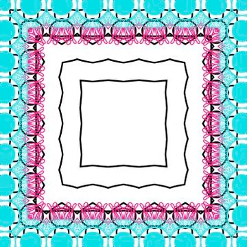 Ornamental Frame for photo with abstract elements Stock Illustration