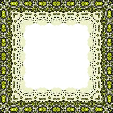 Ornamental Frame for photo with abstract elements Stock Illustration